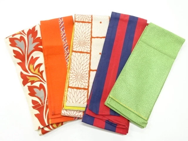 80865# Japanese Kimono / Antique Hanhaba Obi / Set Of 5
