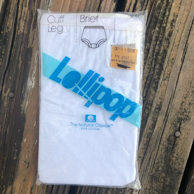 GRANNY PANTY 5 Lollipop White Cotton Sissy Brief Undies Vanity Fair