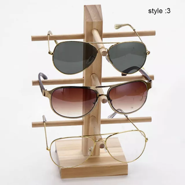 Wood Sunglasses Eyeglass Rack Glasses Display Show Stand Holder Organizer Tray