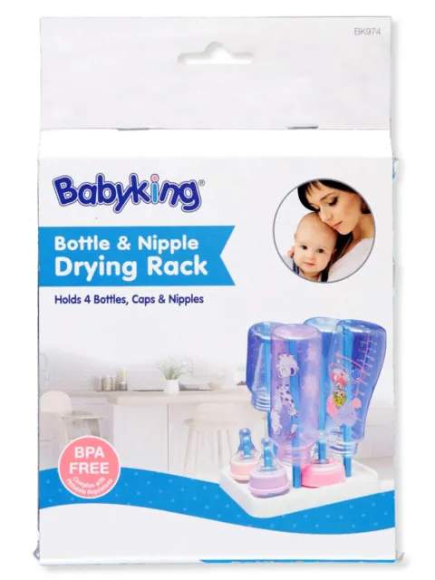Babyking Bottle & Nipple Drying Rack - pink/multi, one size