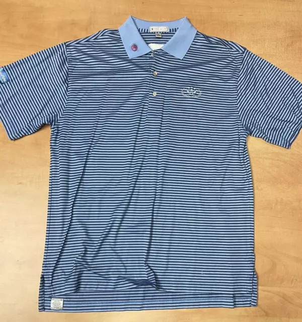 Peter Millar Mens Scotty Cameron Circle T Blue Medium Polo Golf Shirt Titleist