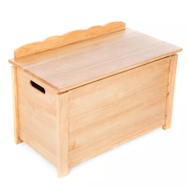 Toy Box Solid Rubber Wood Plain Handmade Wooden Toy Blanket Box - FU-687-PL