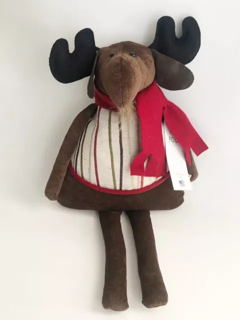 Woof & Poof 2014 Christmas Moose Reindeer Caribou Plush Doll Red Scarf 18”