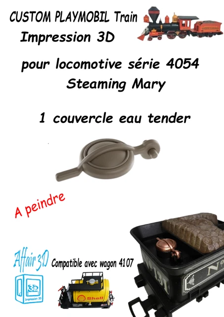 CUSTOM COMPATIBLE PLAYMOBIL train en 3D 4054 / 4034 - 2 baguettes à peindre EUR 2,00 - FR