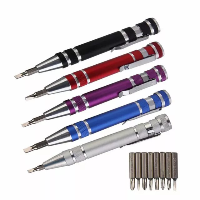 8 in 1 Pocket Precision Mini Screwdriver Pen Multi-purpose DIY Repair. UK Seller