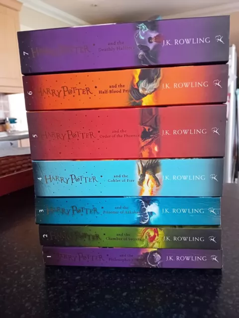 Harry Potter Complete 1-7 Book Set Collection JK Rowling Used VGC