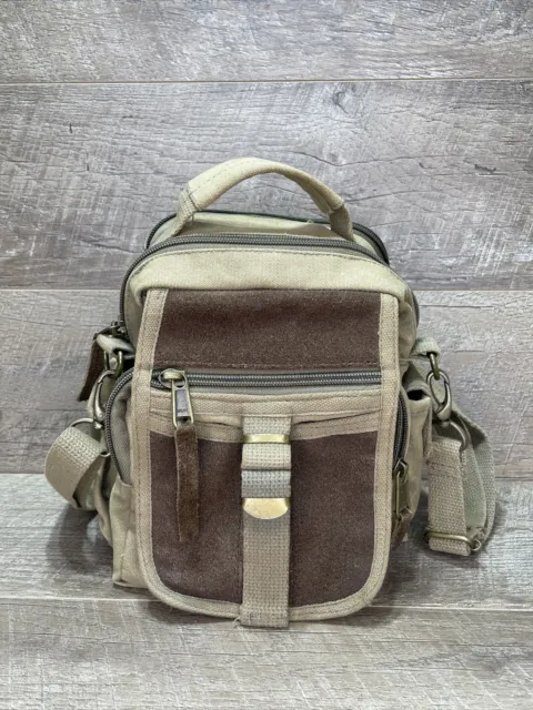 Vintage Khaki Rothco Messenger Bag Fanny Pack Belt Bag Military Style Pack