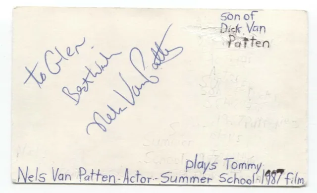 Nels Van Patten Signed 3x5 Index Card Autographed Signature Actor