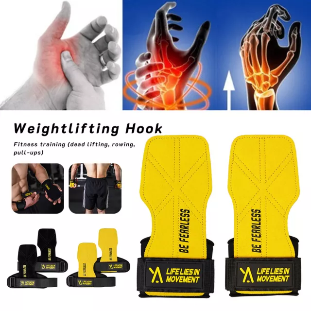 GYM WEIGHT LIFTING GLOVES FITNESS Neoprene Wrist Support Straps All Size  (PAIR) $11.97 - PicClick