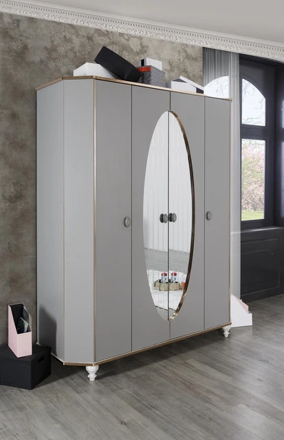 Armarios dormitorio armario madera armarios con espejo oro gris