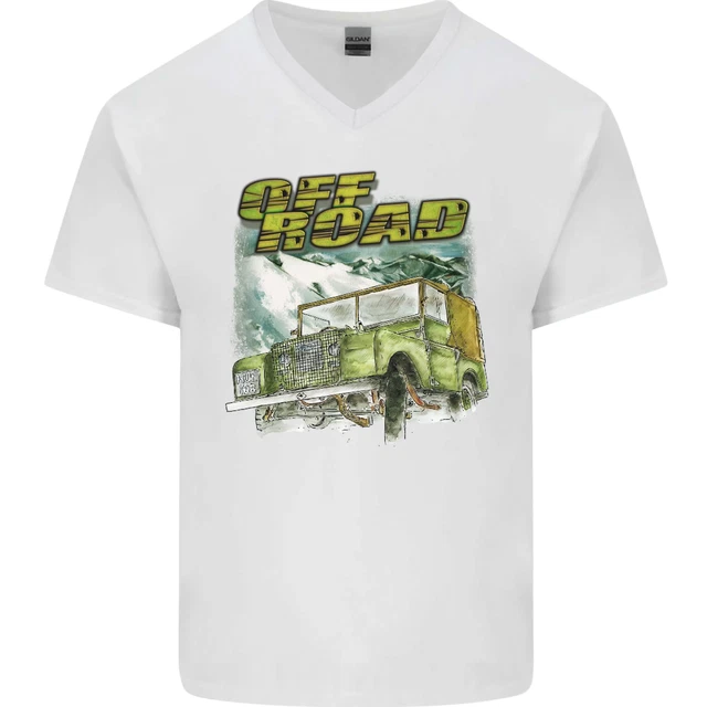 T-shirt da uomo scollo a V cotone Off Roading 4X4 Off Roading