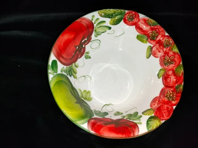 "Bassano" Keramik handbemalte Schüssel Terrine Salatschale Tomate Relief DEKO 20
