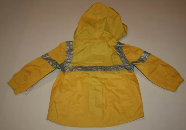 New Carter's Boys 2T Raincoat Jacket Yellow Police Themed Hooded Coat 3