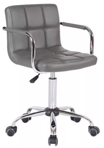 Cushioned Computer Desk Office Chair Chrome Legs Lift Swivel Small Adjustable GR