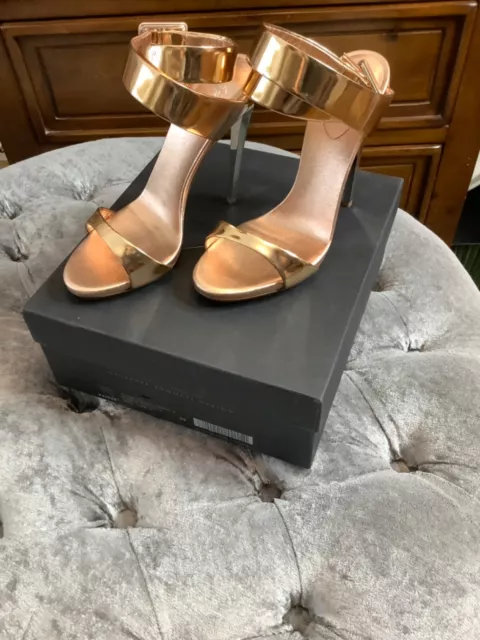 Giuseppe Zanotti Rose Gold Mirror High Heel Sandals Eu 39 Fits UK 7