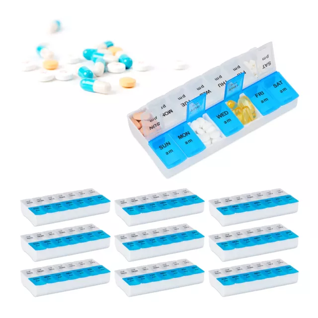 10x Tablettenbox Wochendispenser für Tabletten Pillendose Tablettenaufbewahrung