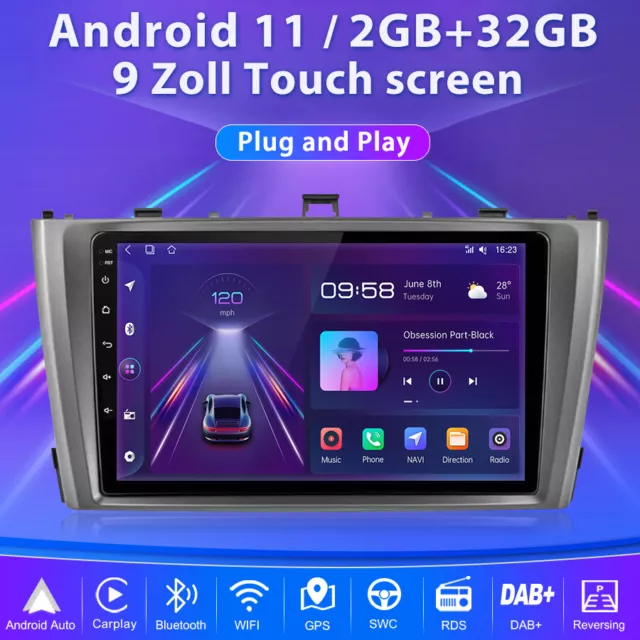 Für Toyota Avensis T27 2008-2015 Carplay Android12 Auotradio GPS NAVI DAB+ 2+32G 2