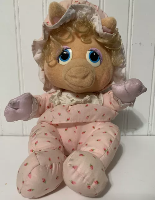 VTG 1984 Miss Piggy Baby 12"Muppet Babies Hasbro Henson Plush Stuff Pampers PL3