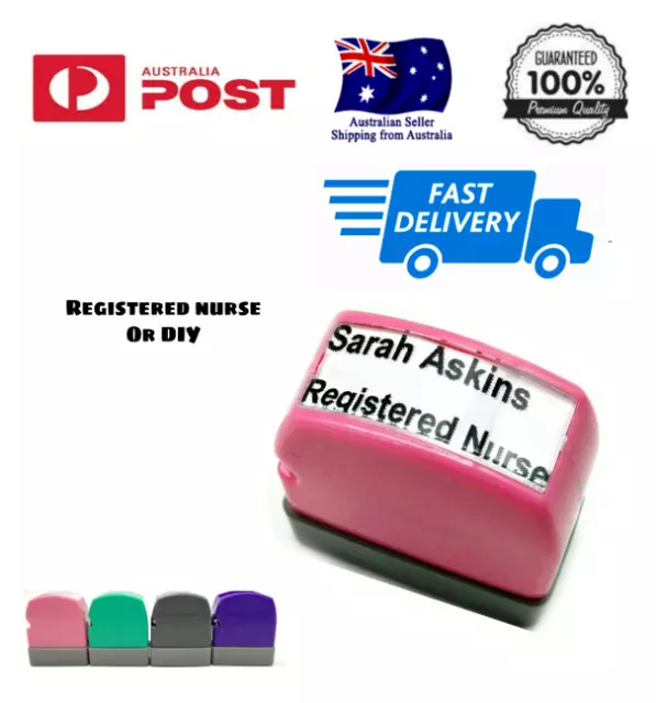 Custom Name Stamp signature rubber Flash stamp self inking Registered Nurse EEN