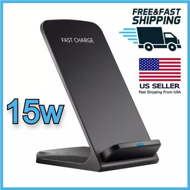 2Pack Qi Wireless Fast Charger Charging Pad Stand Dock For Samsung Galaxy iPhone