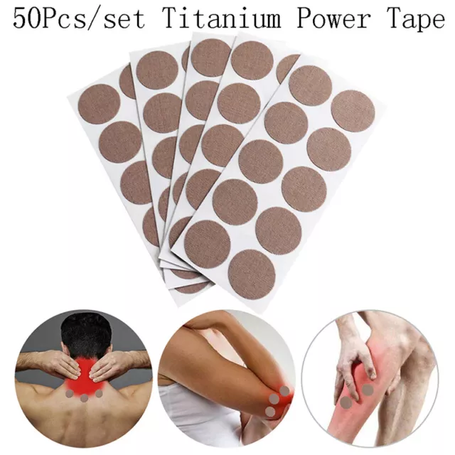50 piezas Cinta de Kinesiología de Titanio Power Discos de Titanio Músculos Cura del Dolor Elas*TM