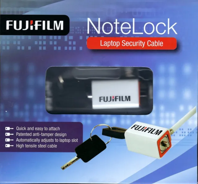 FUJIFILM NOTELOCK LAPTOP SECURITY 1.8m CABLE, ANTI THEFT LOCK, NEW in Sealed Box