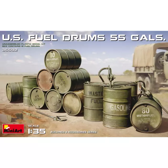 MiniArt 35592 1:35 U.S. Fuel Drums 55 Gals.