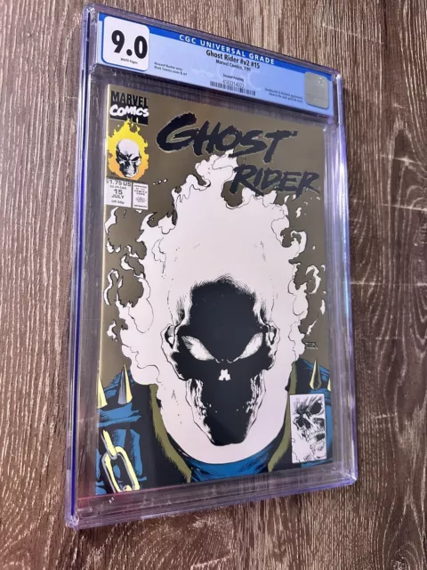 Ghost Rider #v2 #15 - CGC 9.0 - 2nd - GOLD GLOW IN THE DARK COVER!