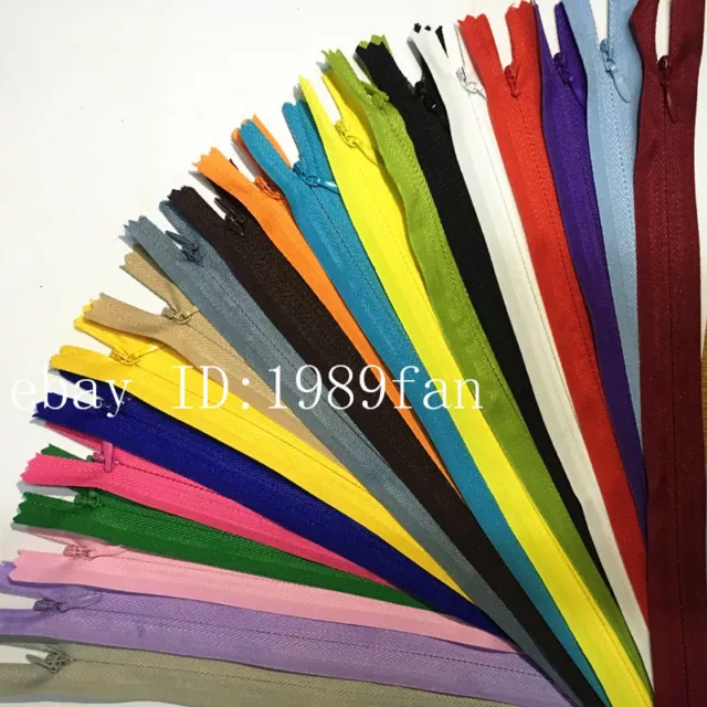 Nylon 3# Invisible Zippers (12-20 inch )Tailor Sewing Craft 10 pcs (20 colors)