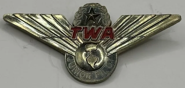 TWA Junior Pilot Wing Badge Button Pin