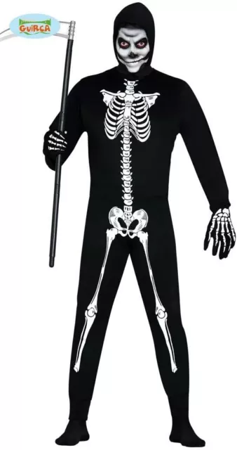 Guirca Costume Scheletro Uomo Adulto Vestito per Carnevale Halloween