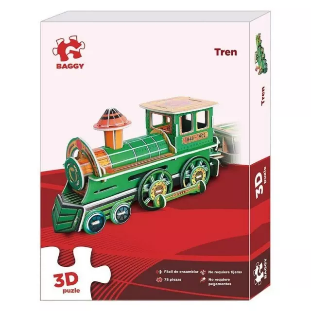 Edificios: Puzzle 3D para Niños Paisajes 3 Dimensiones: Tren BA-AST0538