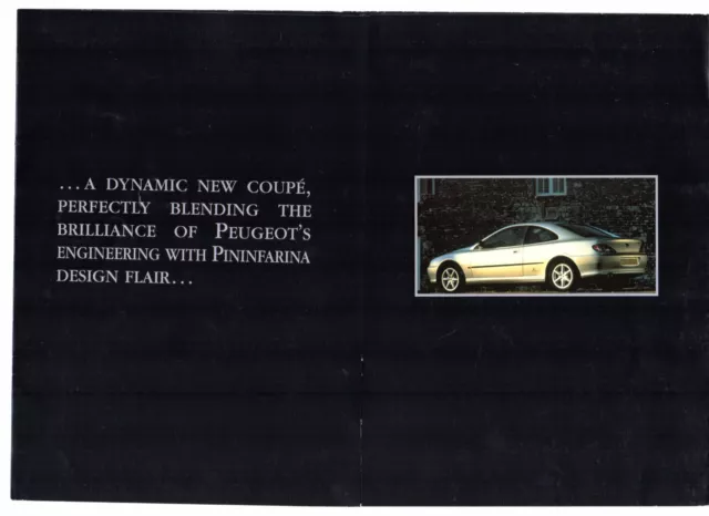 Peugeot 406 Coupe 1997 UK Market Launch Foldout Sales Brochure 2.0 3.0 V6