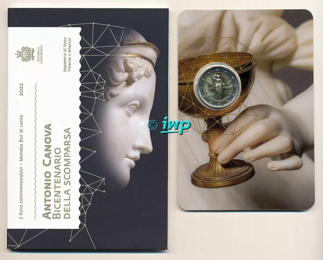 SAN MARINO 2 EURO Gedenkmünze 2022 - 200. Todestag Antonio Canova - SOFORT