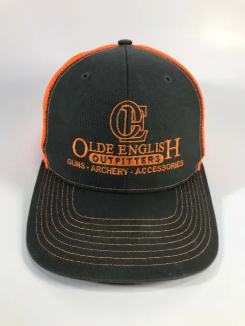 Old English Outfitters Adjustable Snapback Gray & Blaze Orange Baseball Hat Cap