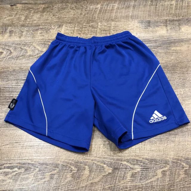 Adidas Shorts Boys Small Blue White Gym Logo Running Athletic Youth Kids