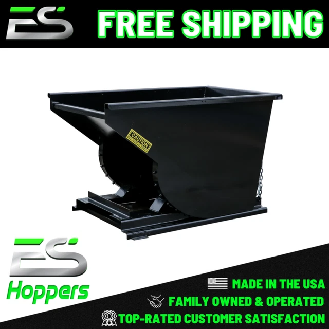 1 Yd Black Wright Hd Self Dumping Hopper-Trash-Recycling Hopper-Free Shipping