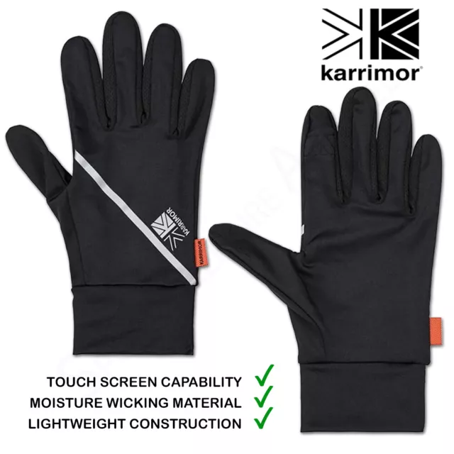 Mens Womens Run Gloves KARRIMOR Touch Screen Running Sports Winter Ladies