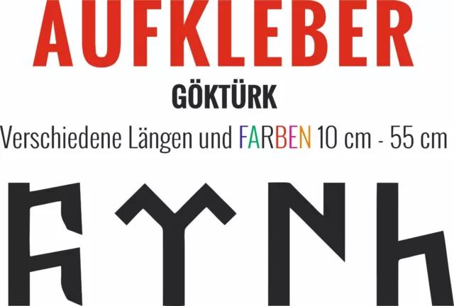 GÖKTÜRK Aufkleber/Sticker Auto Motorrad Fenster Türkiye Car Osmanli Schriftzug