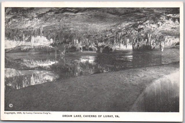 Luray Virginia VA Dream Lake Caverns Photo Picture 1926 Vintage WB Postcard UP