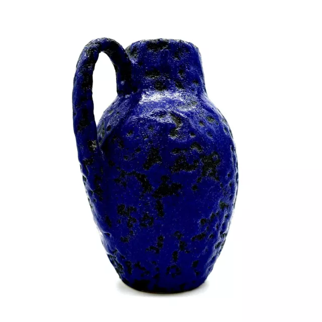 West German Pottery Scheurich Blue Lava Glazed Ceramic Vase 1960's Heinz Siery 3