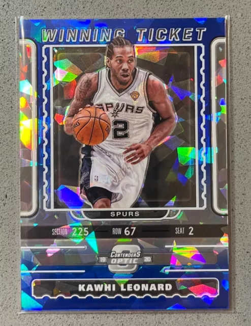 2019-20 Panini Contenders Optic #1 Kawhi Leonard Blue Cracked Ice Winning Ticket