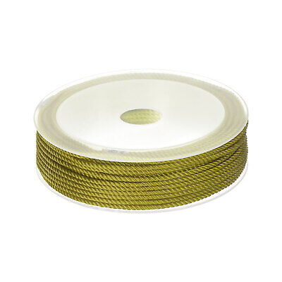 Cuerda de nailon de 2 mm hilo de nudo chino pulsera hilo, verde ejército, 42 ft