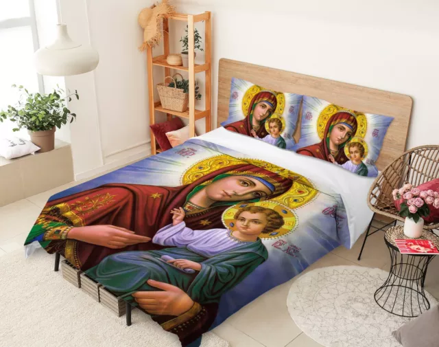 3D Religion Virgo C7273 Cama Cojín Manta Edredón Cubierta Set Amy