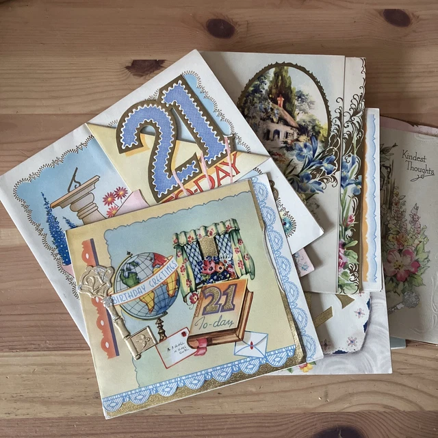 Vintage 21st Birthday greeting Cards Early 1950’s - Selection Of 11 Cards