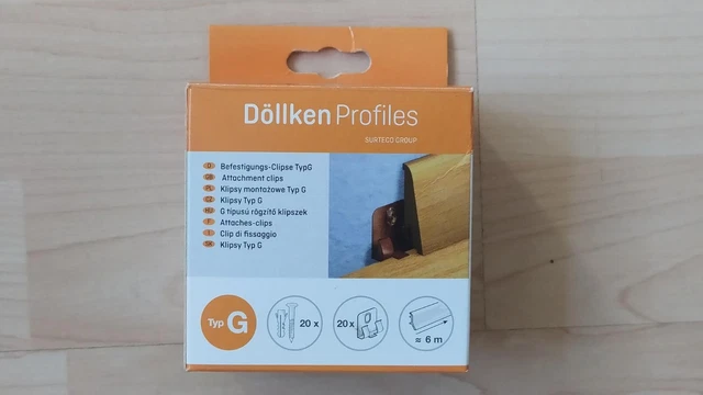 Clip Döllken tipo G per listello da pavimento, 13 pezzi incl. tassello + vite | NUOVO