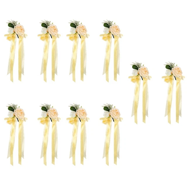 10 PIEZAS ramos de flores artificiales coche de boda ramo de rosas bujes decorativos