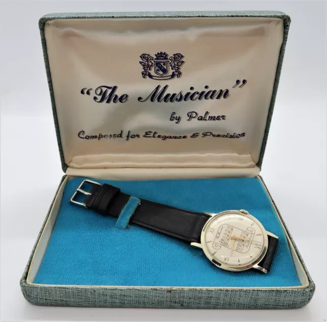 PALMER "The Musician" 17j Manual Wind, Music Note Dial, MENS WATCH, w/BOX R7-12