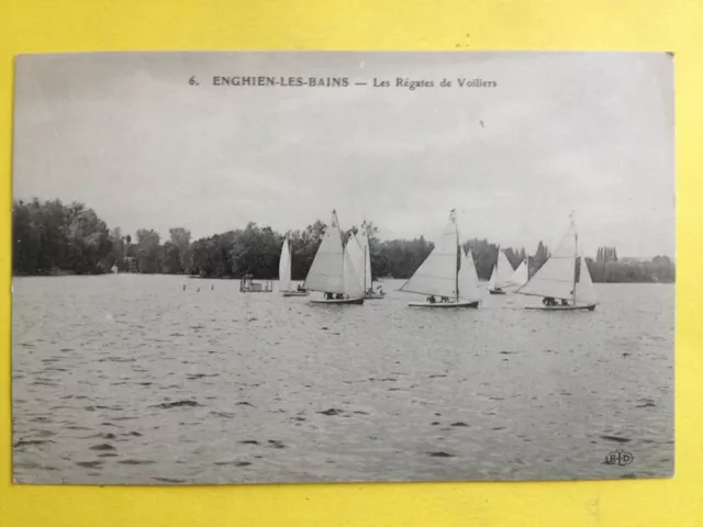 cpa ENGHIEN les BAINS (Val d'Oise) Les REGATE de VoiliERS boat race
