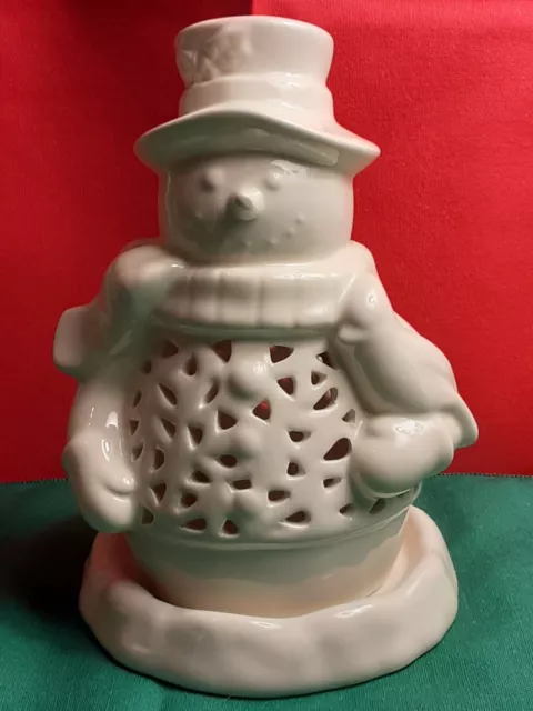 Yankee Candle Small Snowman Pierced Tealight Holder 2011